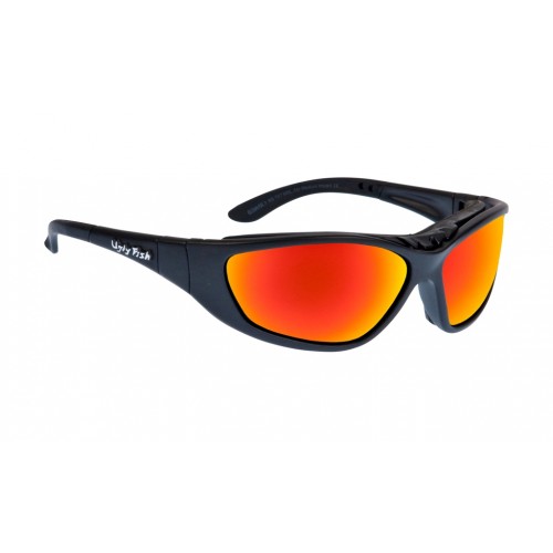 Ugly Fish Ultimate RS707 Glasses Matt Black Frame + Red Revo Lens