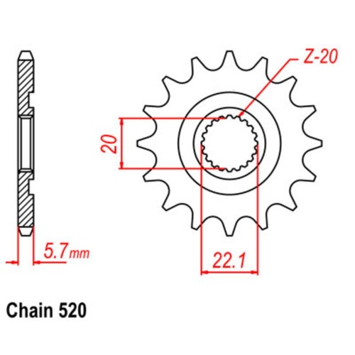 Supersprox Front Sprocket 10-5LN-xx (520)