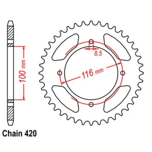 Supersprox Rear Sprocket Lightweight Alloy Black 11A-207-xxBK (420)