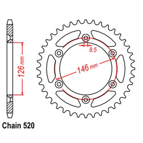 Supersprox Stealth Rear Sprocket Blue 11S-402-xxBU (520)