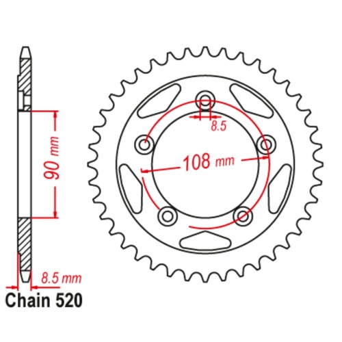 Supersprox Rear Sprocket Steel 11-491-xx (520)