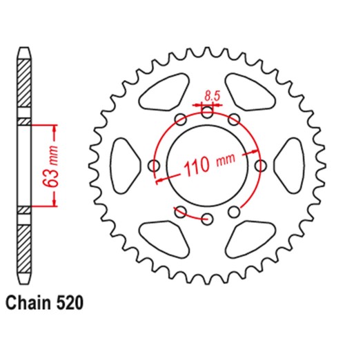 RK Rear Steel Sprocket (520)