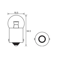 Bulb - Indicator -  12V 23W BA15S A1947