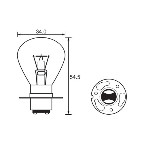 Bulb - Headlight -  6V 25/25W P15D A3222