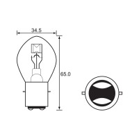 Bulb - Headlight -  12V 15/15W BA20D A7374A