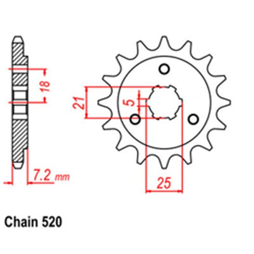RK Front Steel Sprocket (520)