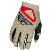 Fly Racing 2025 Kinetic Gloves Light Grey/Red/Black