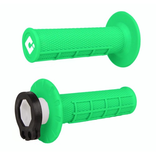 ODI MX Half Waffle Lock On Grip Flo Green - 2T / 4T