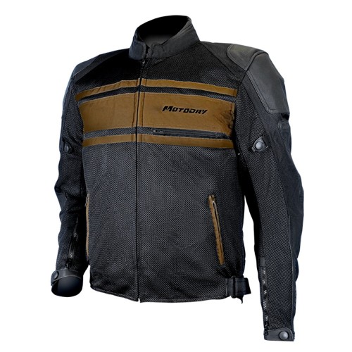 MotoDry Revolt Black/Vintage Bronze Leather/Textile Jacket