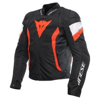 Dainese Avro 5 Textile Jacket - Black/Fluoro Red/White