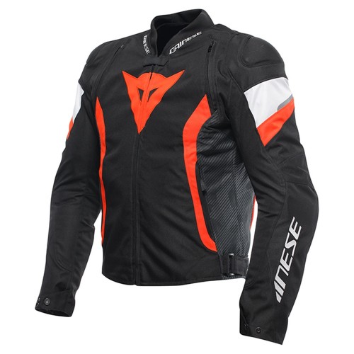 Dainese Avro 5 Textile Jacket - Black/Fluoro Red/White