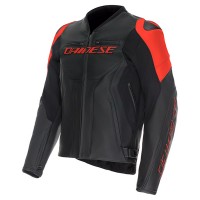 Dainese Racing 5 Jacket - Perforated Leather - Black/Fluoro Red