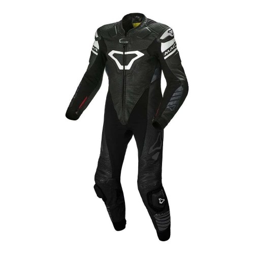 Macna Tracktix 1 Piece Suit - Black/White