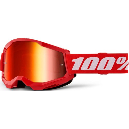 100% Strata 2 Goggle Red - Mirror Red Lens
