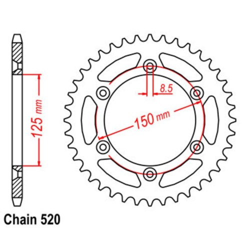 Supersprox Rear Sprocket (520)