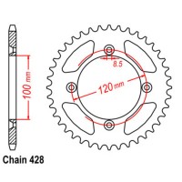 Supersprox Rear Sprocket Lightweight Alloy Gold 11A-209-xxG (428)